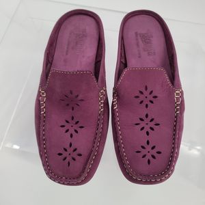 Womens Tsonga Leather Square Toe Cut Out Perforated Design Mule Slide EUR Sze 38